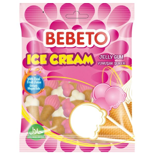 پاستیل ببتو بستنی آیس ایس کریم کیریم ترک ترکیه اصل اصلی اورجینال Bebeto Ice Cream Jelly Gum 120 فروشگاه شکوفا آنلاین (شکوفا تجارت) منطقه آزاد انزلی Shokoufa Online (Shokoufa Tejarat) Free Zone of Anzali