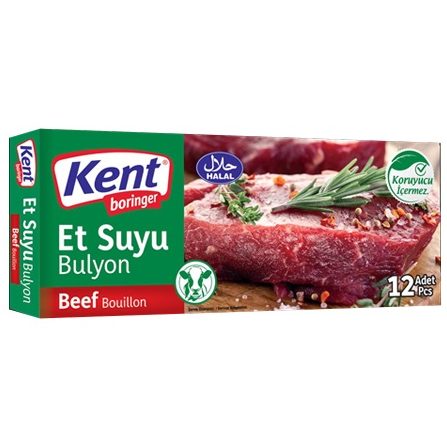 عصاره مکمل غذا غذایی گوشت قرمز گاو کنت اصل اصلی اورجینال خارجی ترک ترکیه Kent Boringer Beef Bouillon Et Suyu Bulyon 12 120 10