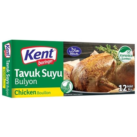 عصاره مکمل غذا غذایی مرغ جوجه کنت اصل اصلی اورجینال خارجی ترک ترکیه Kent Boringer Chicken Bouillon Tavuk Suyu Bulyon 12 120 10